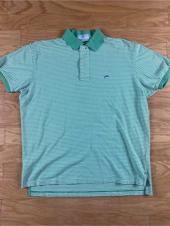 Southern Tide Other - Southern Tide Green and White Striped “The Skipjack” Polo Shirt
